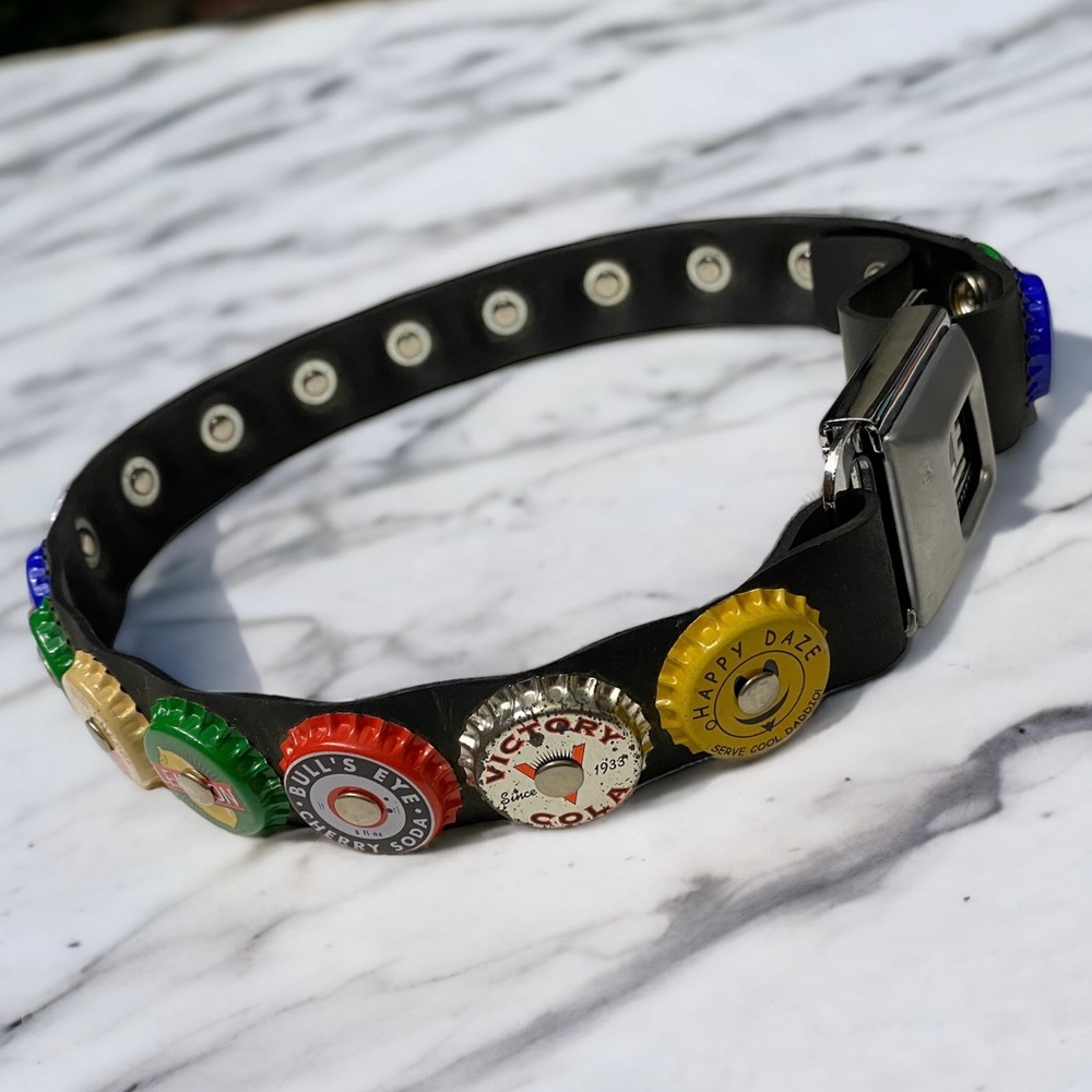 SOLD VTG 90s Little Earth Bottle Cap Waist Belt 🔥🦠👽 - Picture 13 of 14